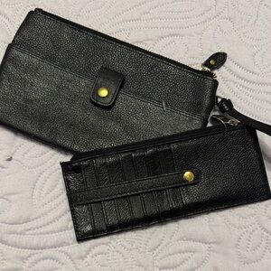 Lodis Black Leather Accessory with Gold Accent